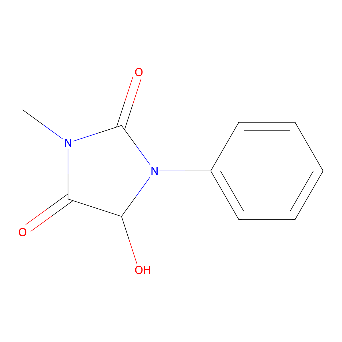 5-Hydroxy-3-methyl-1-phenylimidazolidine-2,4-dione molecular structure, CAS 32533-76-9