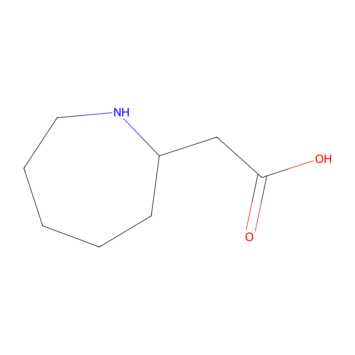 (Azepan-2-yl)acetic acid molecular structure, CAS 32537-60-3