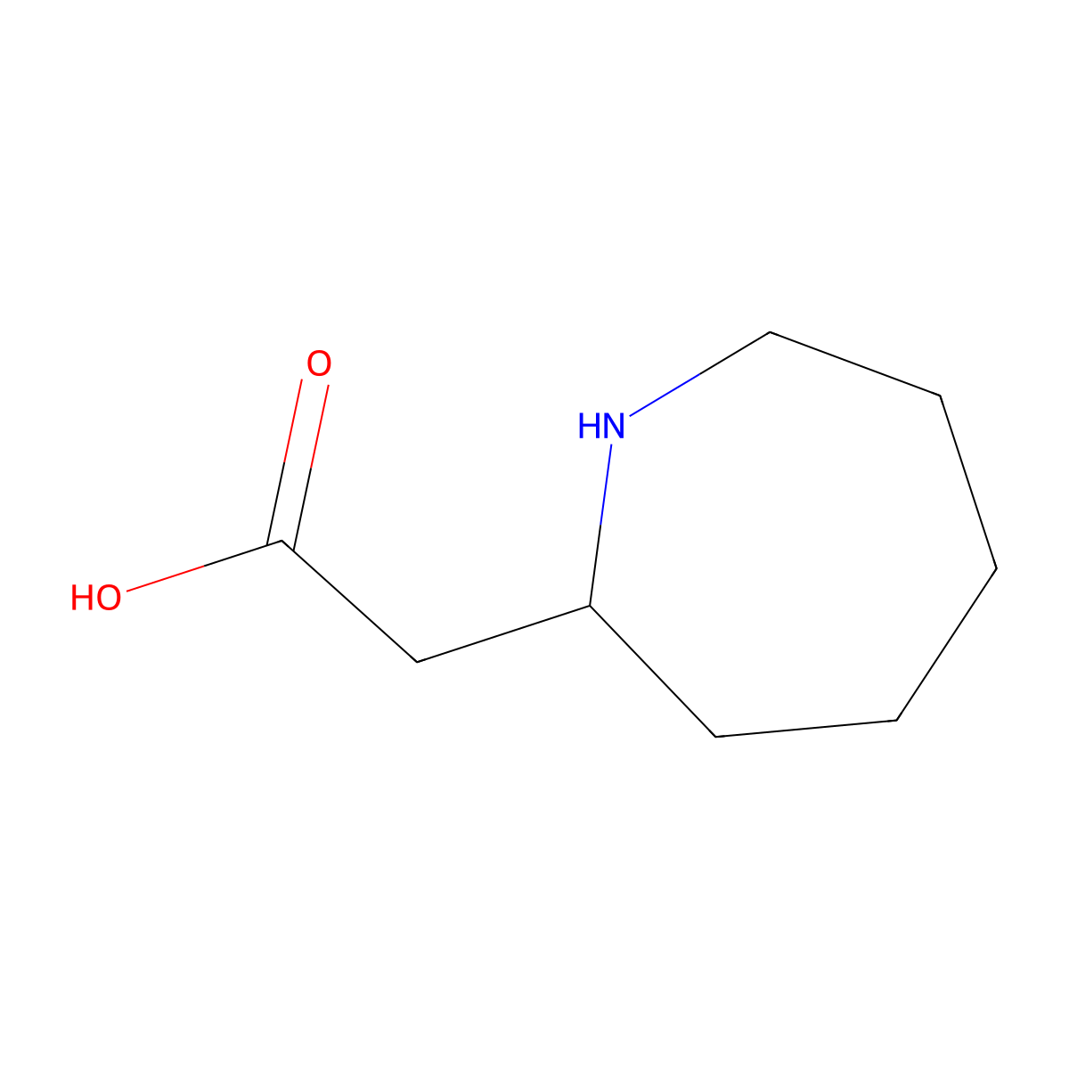 (Azepan-2-yl)acetic acid molecular structure, CAS 32537-60-3