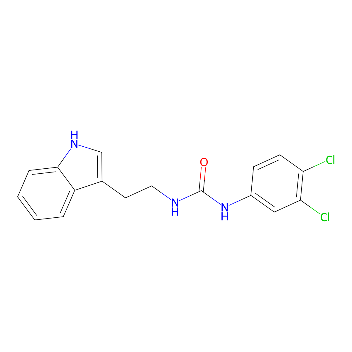 1-(3,4-dichlorophenyl)-3-[2-(1H-indol-3-yl)ethyl]urea molecular structure, CAS 32539-39-2