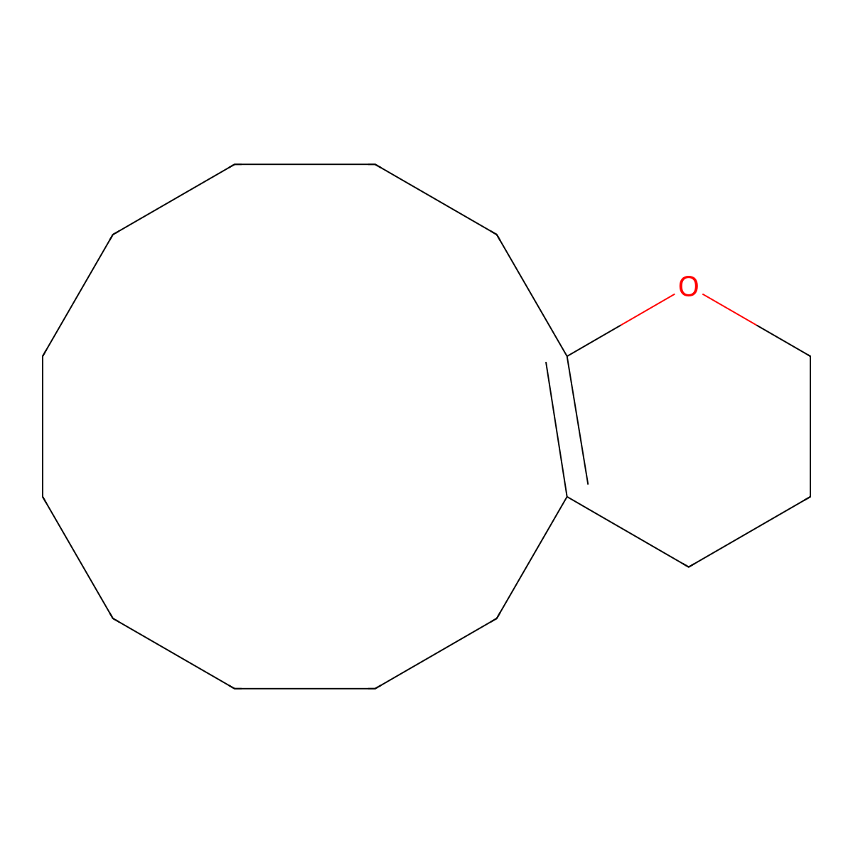 2H-Cyclododeca(b)pyran, 3,4,5,6,7,8,9,10,11,12,13,14-dodecahydro- molecular structure, CAS 32539-83-6