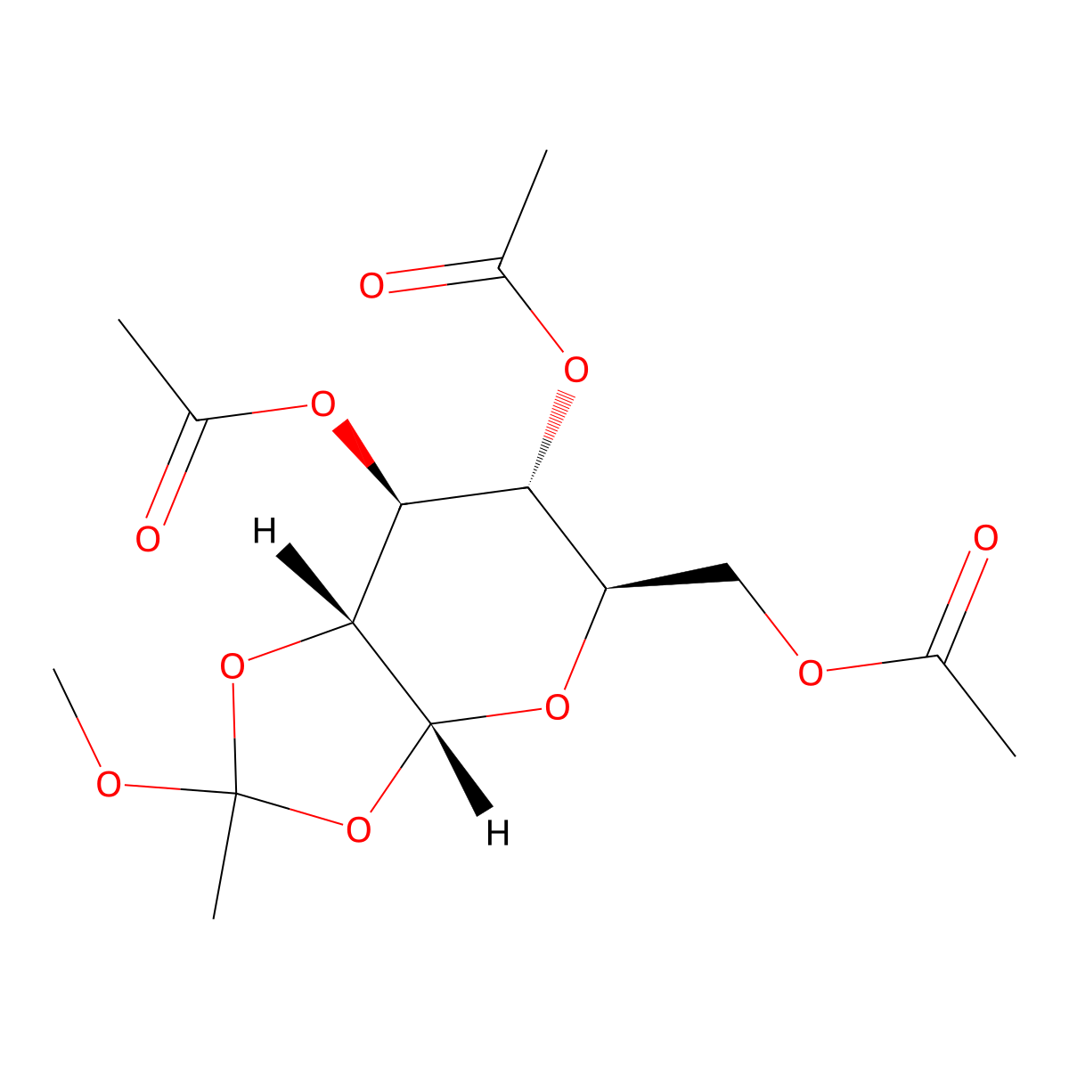 3,4,6-Tri-O-acetyl-a-D-glucopyranose-1,2-(methyl orthoacetate) molecular structure, CAS 3254-16-8