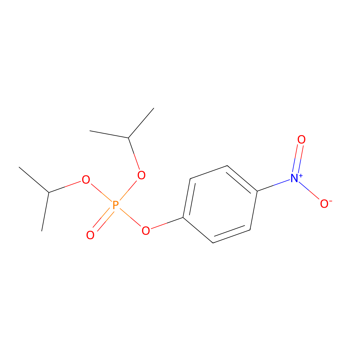 Bis(1-methylethyl) 4-nitrophenyl phosphate molecular structure, CAS 3254-66-8