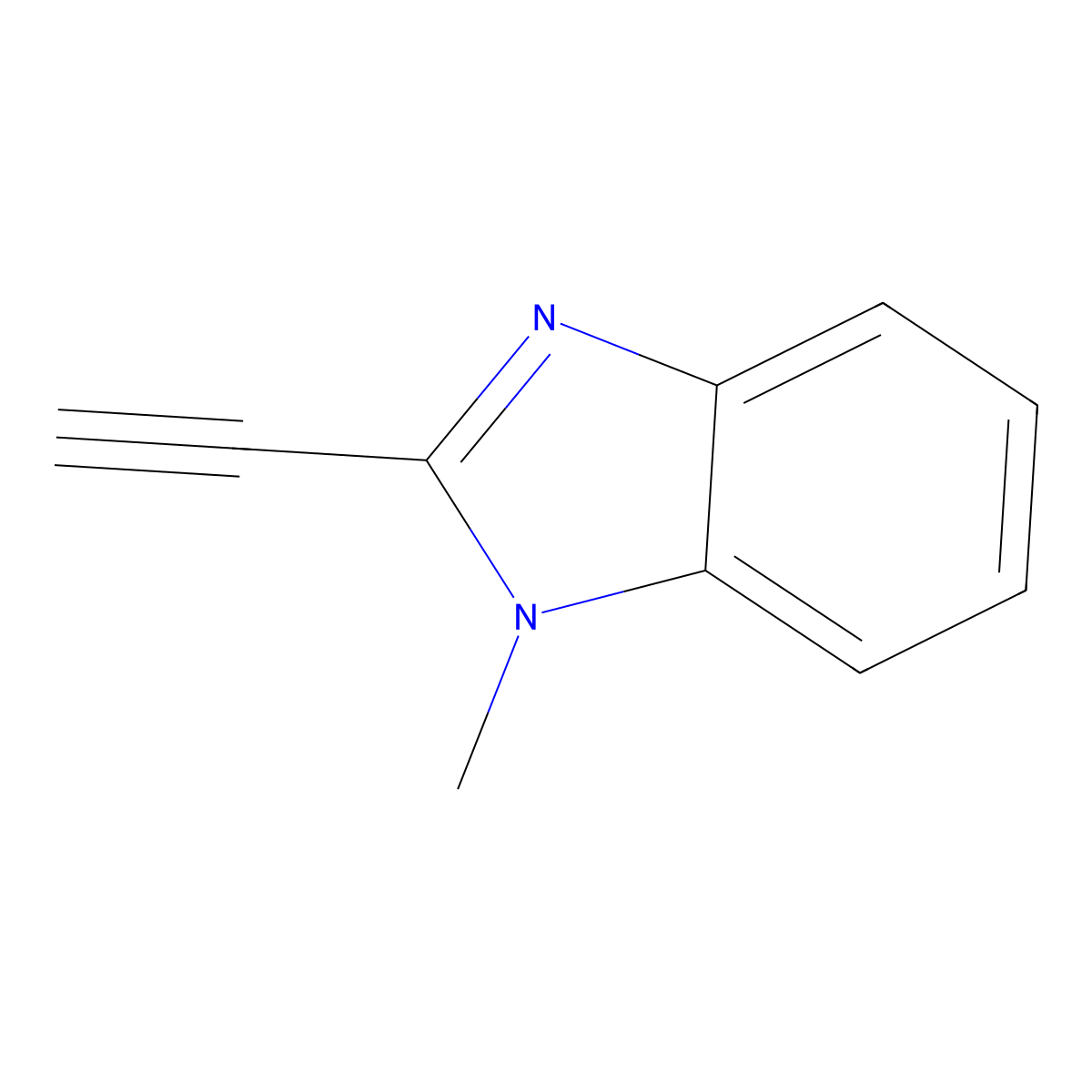 2-ethynyl-1-methyl-1H-1,3-benzodiazole molecular structure, CAS 32545-01-0