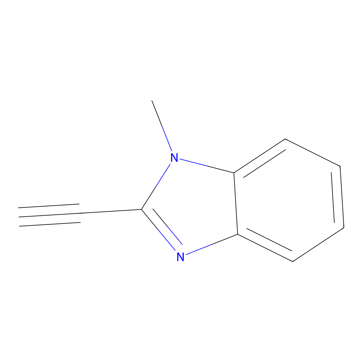 2-ethynyl-1-methyl-1H-1,3-benzodiazole molecular structure, CAS 32545-01-0