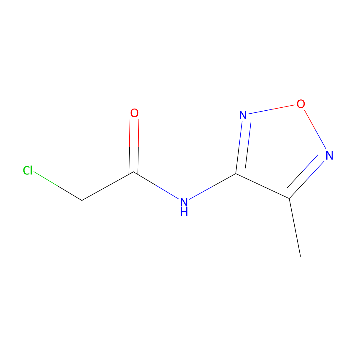2-chloro-N-(4-methyl-1,2,5-oxadiazol-3-yl)acetamide molecular structure, CAS 32545-22-5