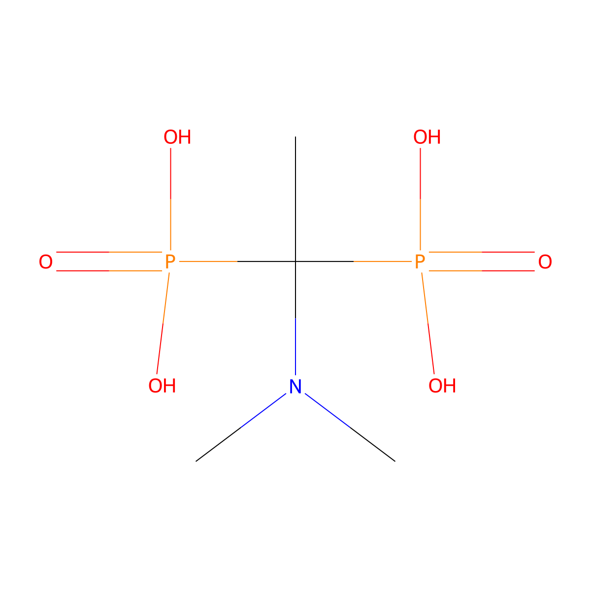 (1-(Dimethylamino)ethylidene)bisphosphonic acid molecular structure, CAS 32545-59-8