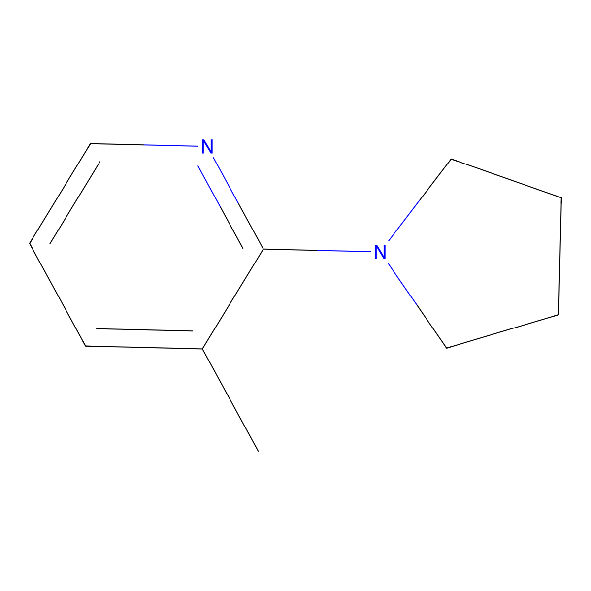 3-Methyl-2-(pyrrolidin-1-yl)pyridine molecular structure, CAS 325460-81-9