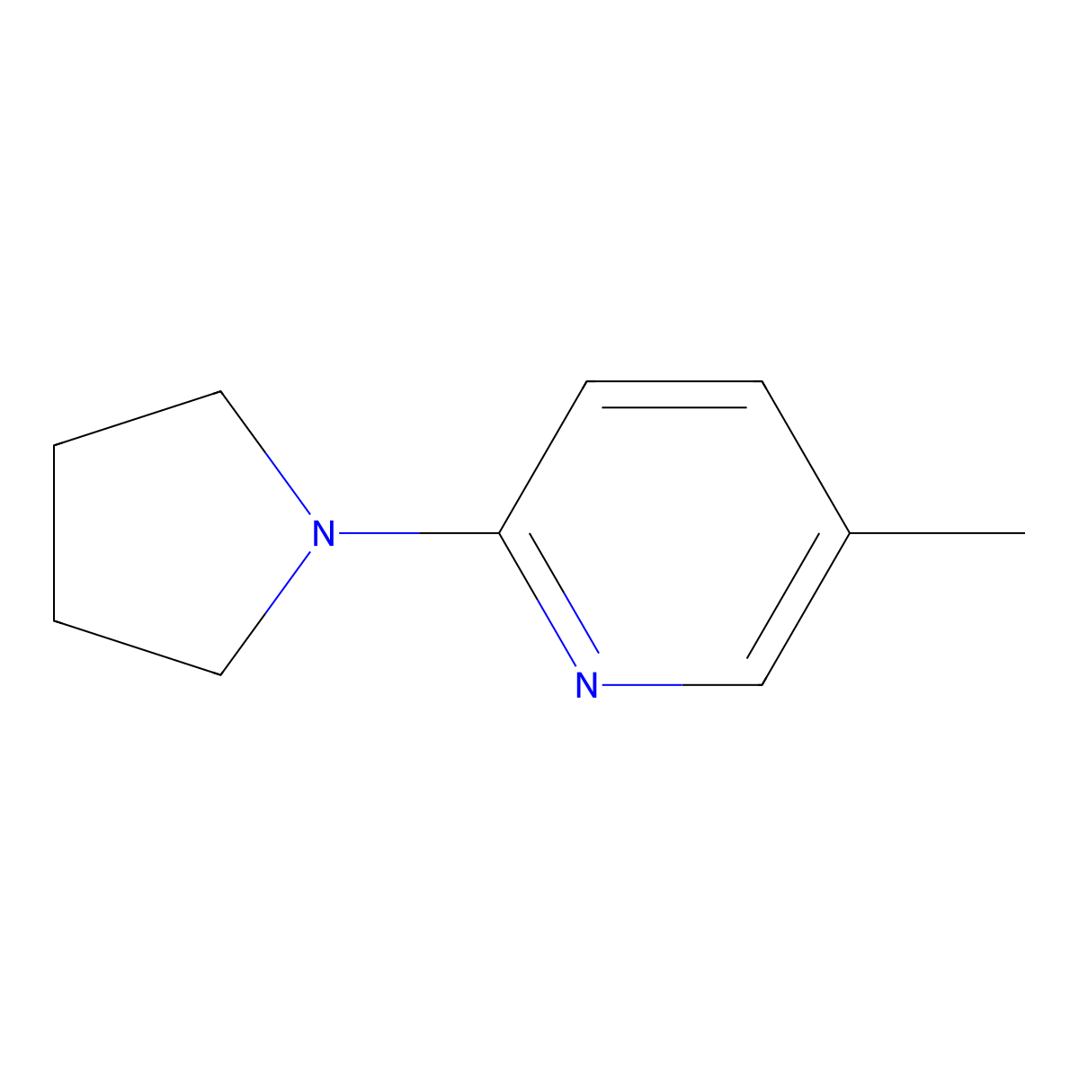 5-Methyl-2-(pyrrolidin-1-yl)pyridine molecular structure, CAS 325460-82-0
