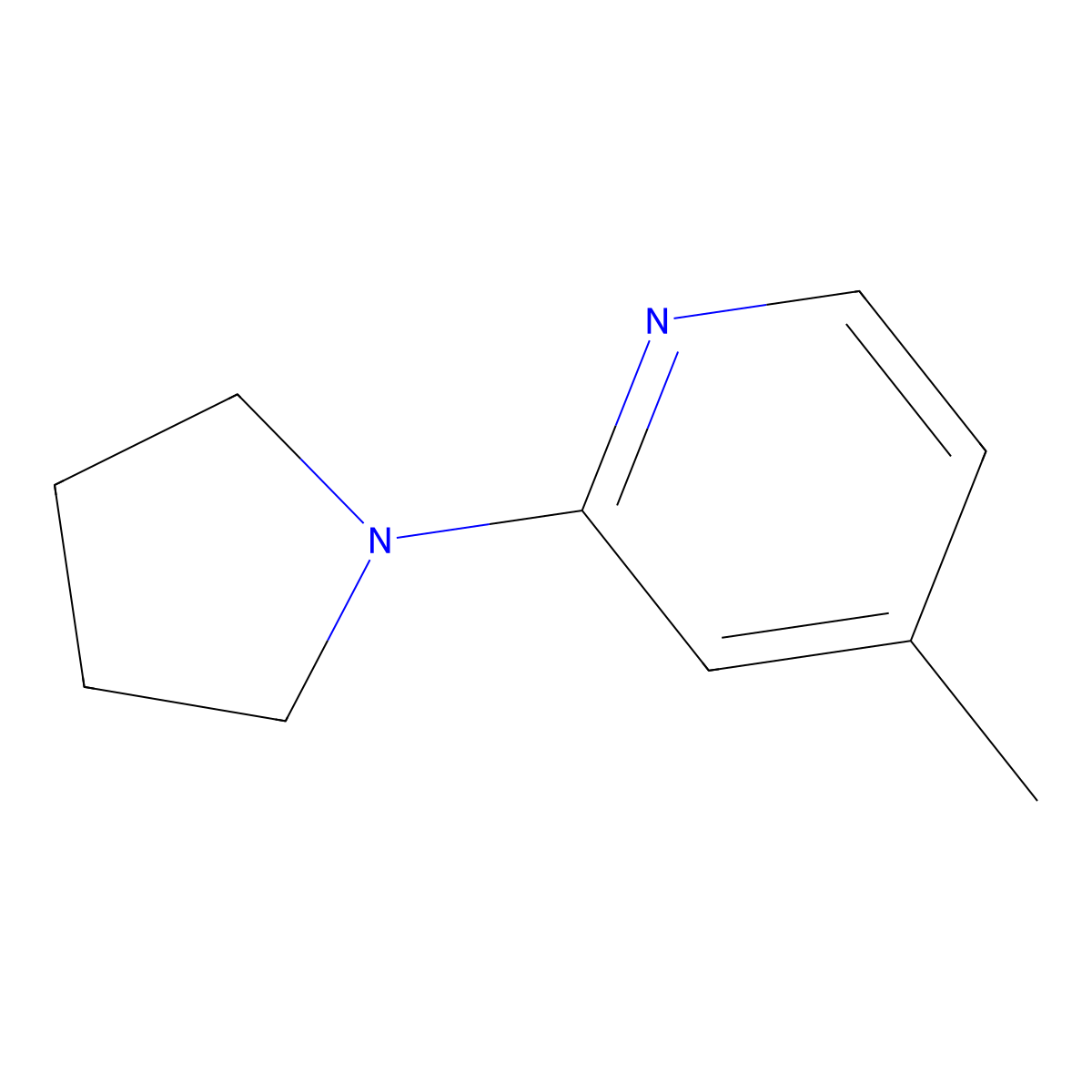 4-Methyl-2-(pyrrolidin-1-yl)pyridine molecular structure, CAS 325460-95-5
