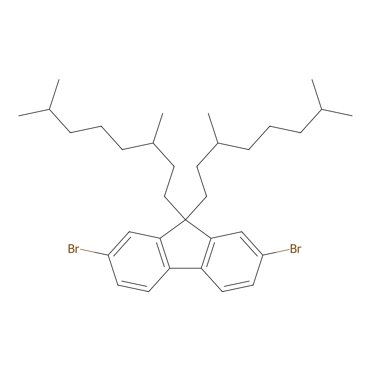2,7-Dibromo-9,9-bis(3,7-dimethyloctyl)-9H-fluorene molecular structure, CAS 325461-30-1