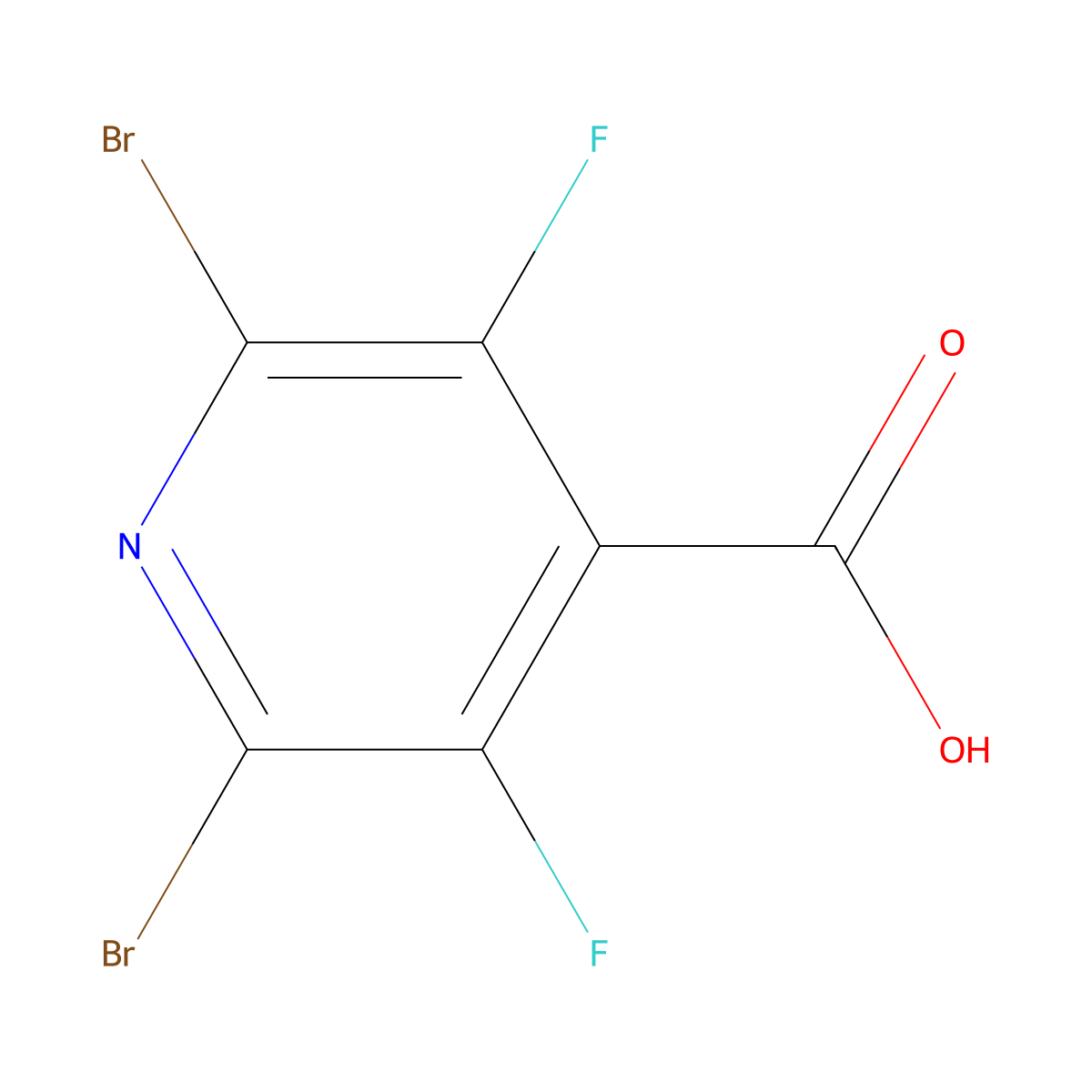 2,6-Dibromo-3,5-difluoroisonicotinic acid molecular structure, CAS 325461-60-7