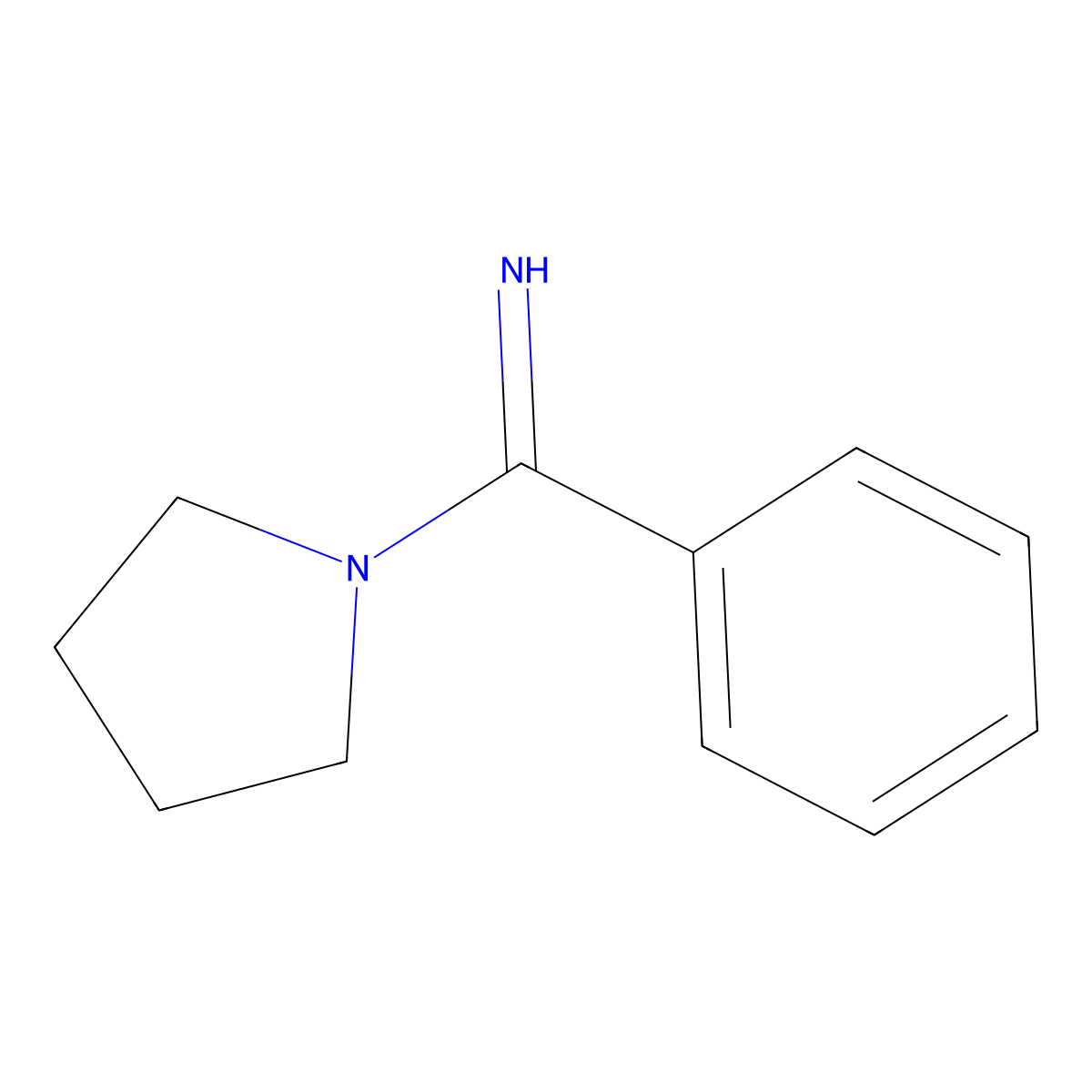 I+/--Phenyl-1-pyrrolidinemethanimine molecular structure, CAS 325461-82-3