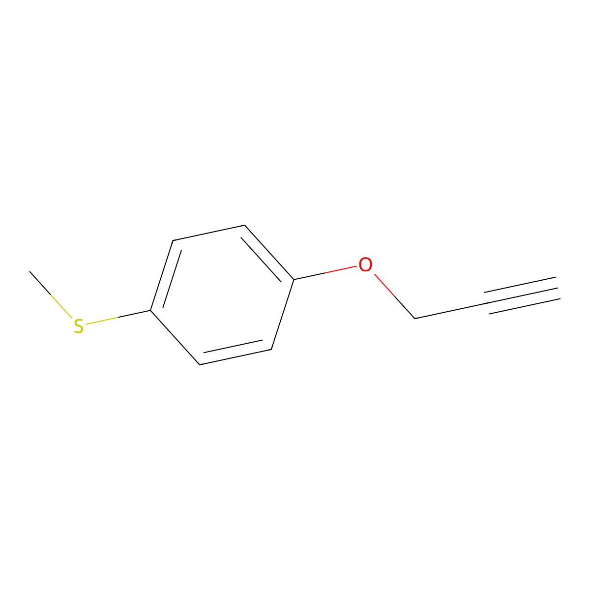 Benzene, 1-(methylthio)-4-(2-propynyloxy)- molecular structure, CAS 32547-86-7