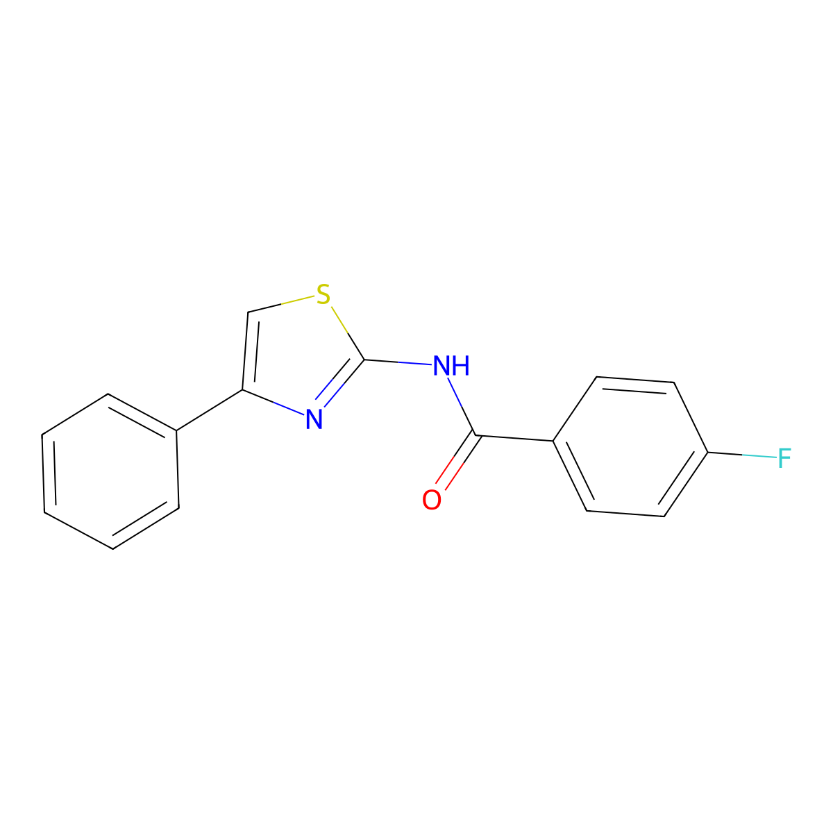4-Fluoro-N-(4-phenyl-1,3-thiazol-2-yl)benzamide molecular structure, CAS 325471-34-9