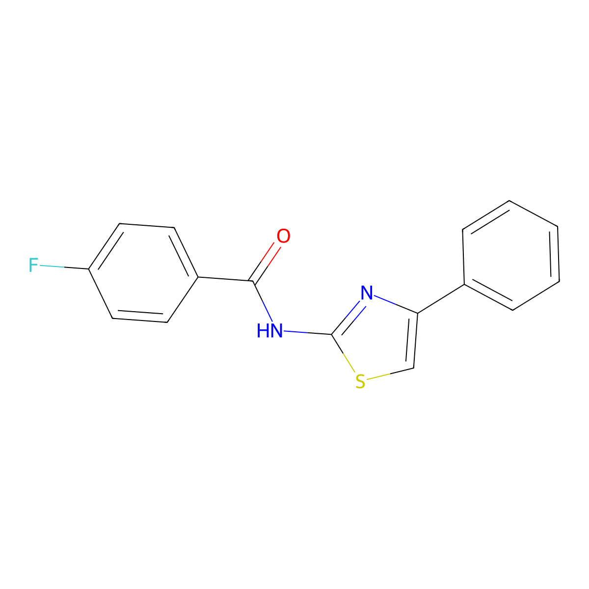 4-Fluoro-N-(4-phenyl-1,3-thiazol-2-yl)benzamide molecular structure, CAS 325471-34-9