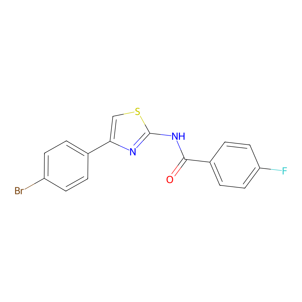 N-[4-(4-bromophenyl)-1,3-thiazol-2-yl]-4-fluorobenzamide molecular structure, CAS 325471-35-0