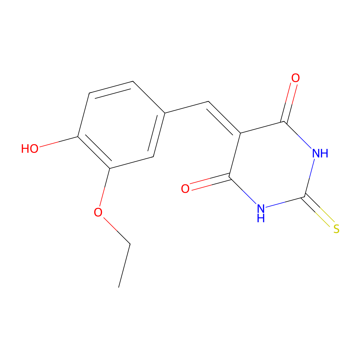 (5Z)-5-(3-ethoxy-4-hydroxybenzylidene)-6-hydroxy-2-sulfanylpyrimidin-4(5H)-one molecular structure, CAS 325471-42-9