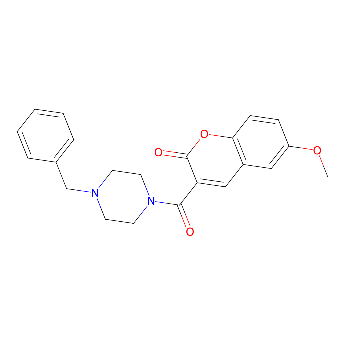 3-(4-benzylpiperazine-1-carbonyl)-6-methoxy-2H-chromen-2-one molecular structure, CAS 325471-62-3