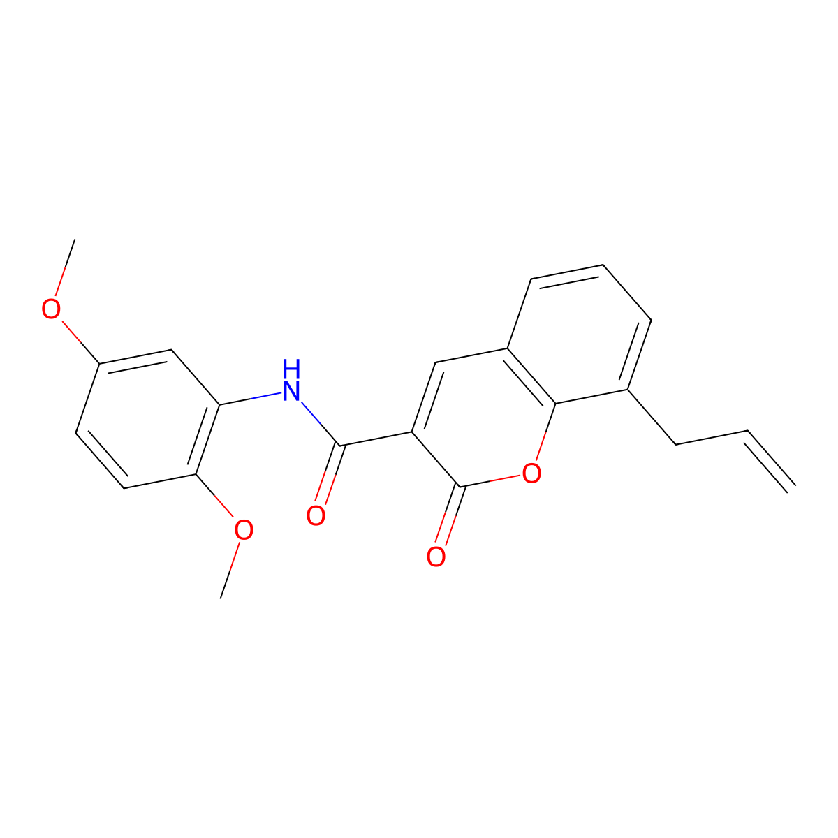 8-allyl-N-(2,5-dimethoxyphenyl)-2-oxo-2H-chromene-3-carboxamide molecular structure, CAS 325471-94-1