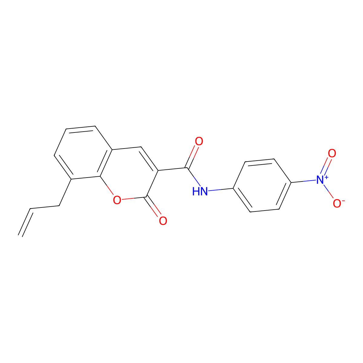 8-allyl-N-{4-nitrophenyl}-2-oxo-2H-chromene-3-carboxamide molecular structure, CAS 325472-02-4