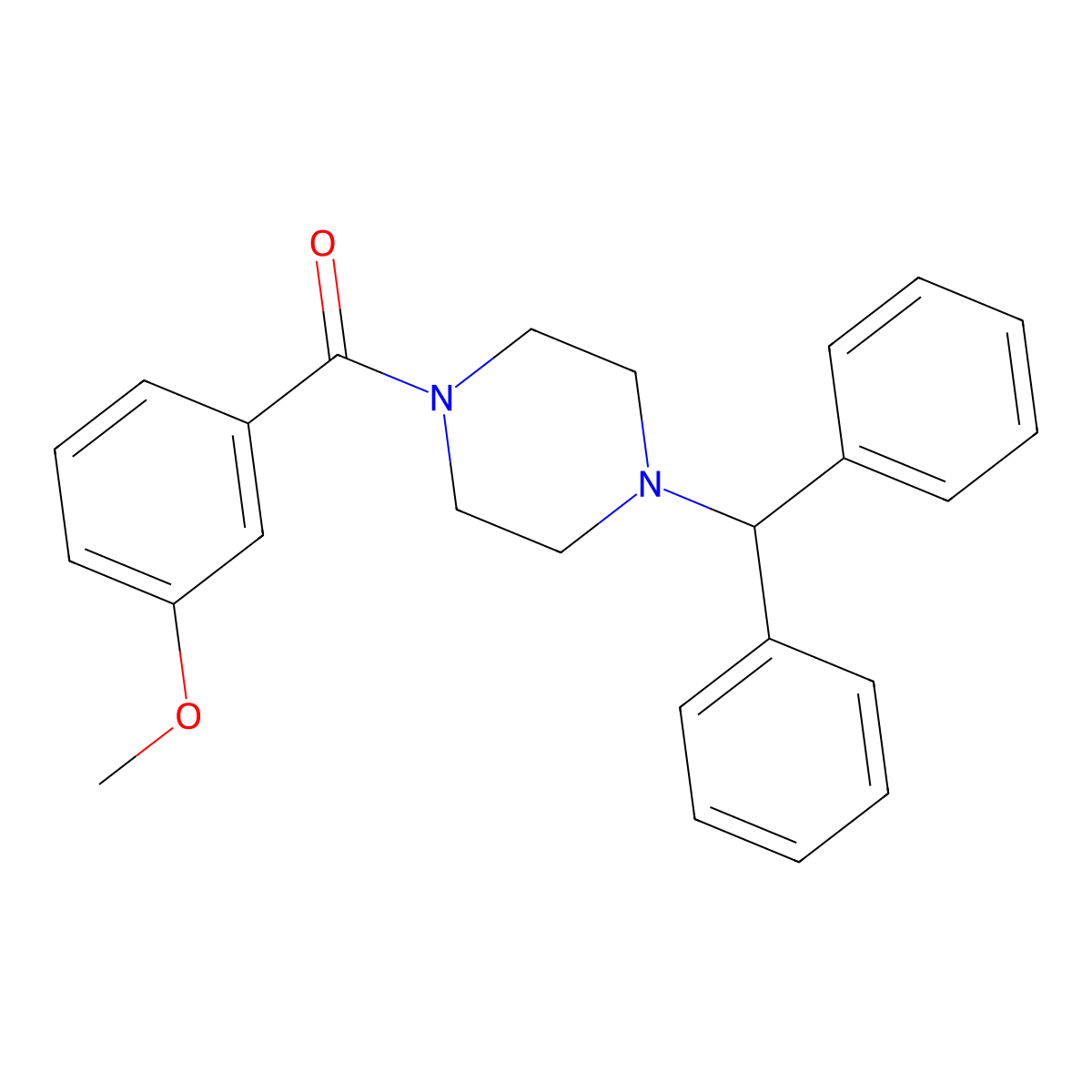 1-Benzhydryl-4-(3-methoxybenzoyl)piperazine molecular structure, CAS 325472-17-1