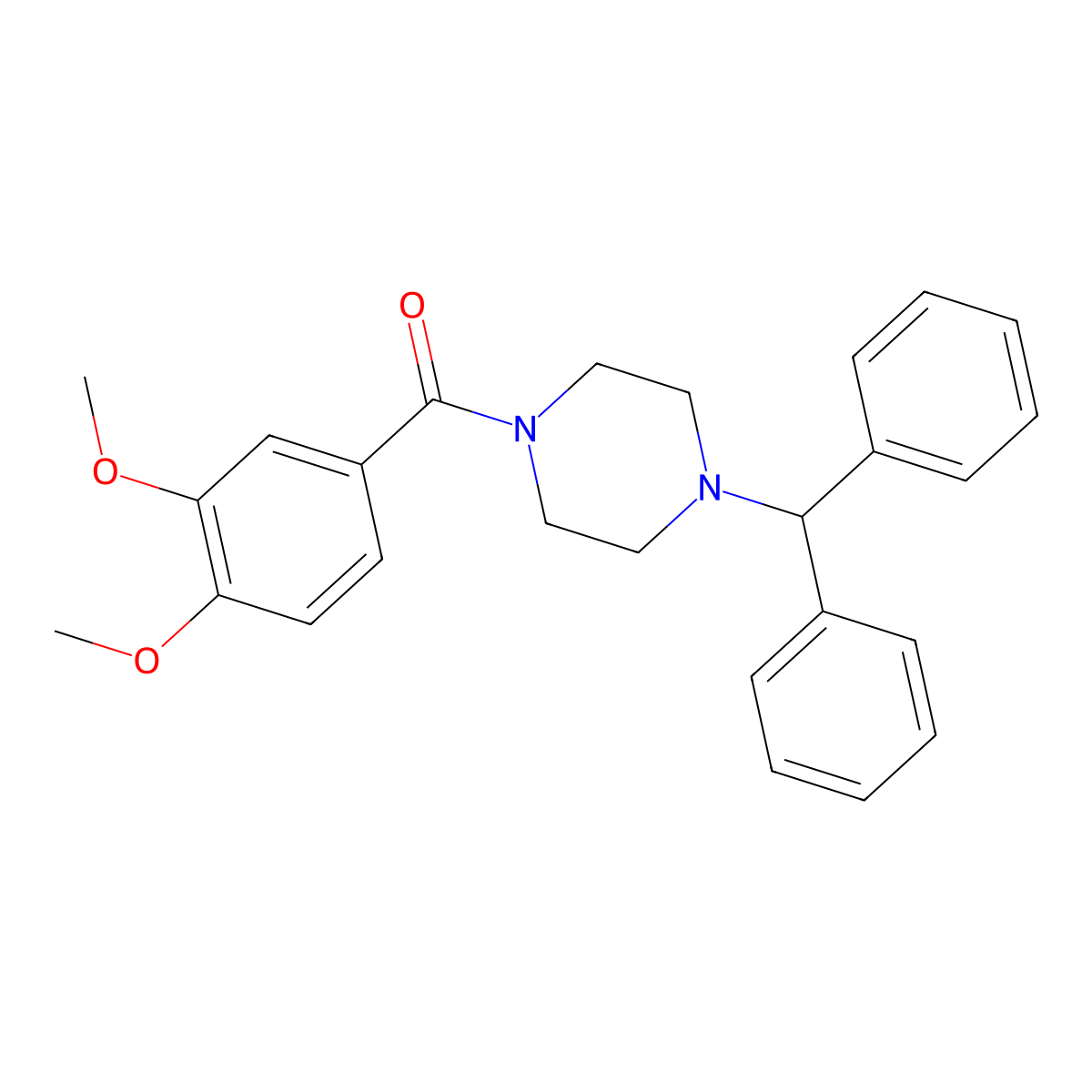 1-Benzhydryl-4-(3,4-dimethoxybenzoyl)piperazine molecular structure, CAS 325472-18-2