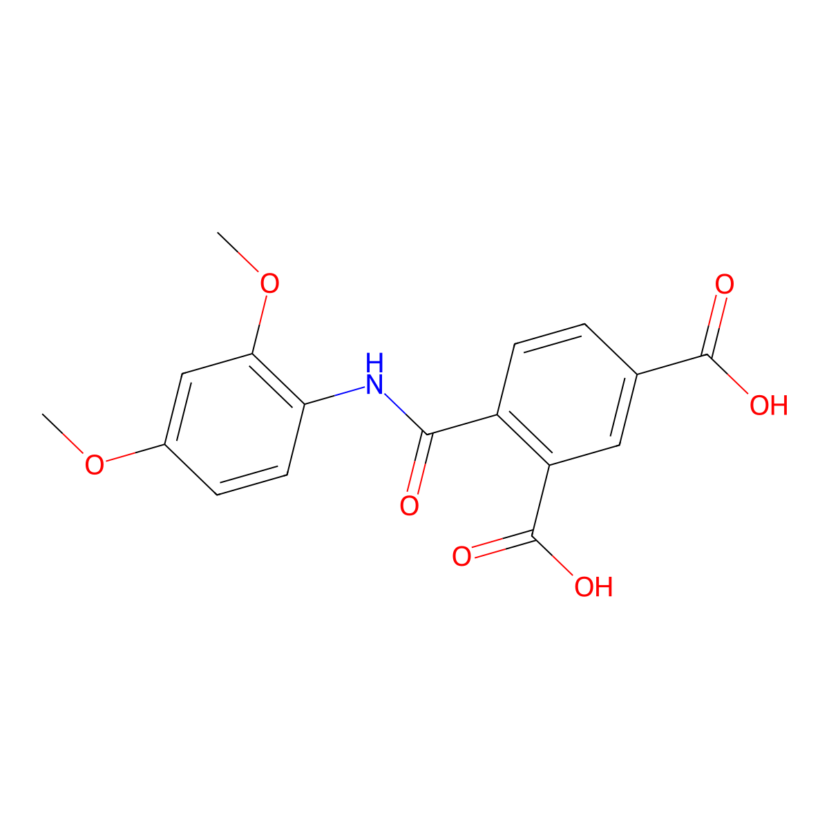 4-((2,4-Dimethoxyphenyl)carbamoyl)isophthalic acid molecular structure, CAS 325472-33-1