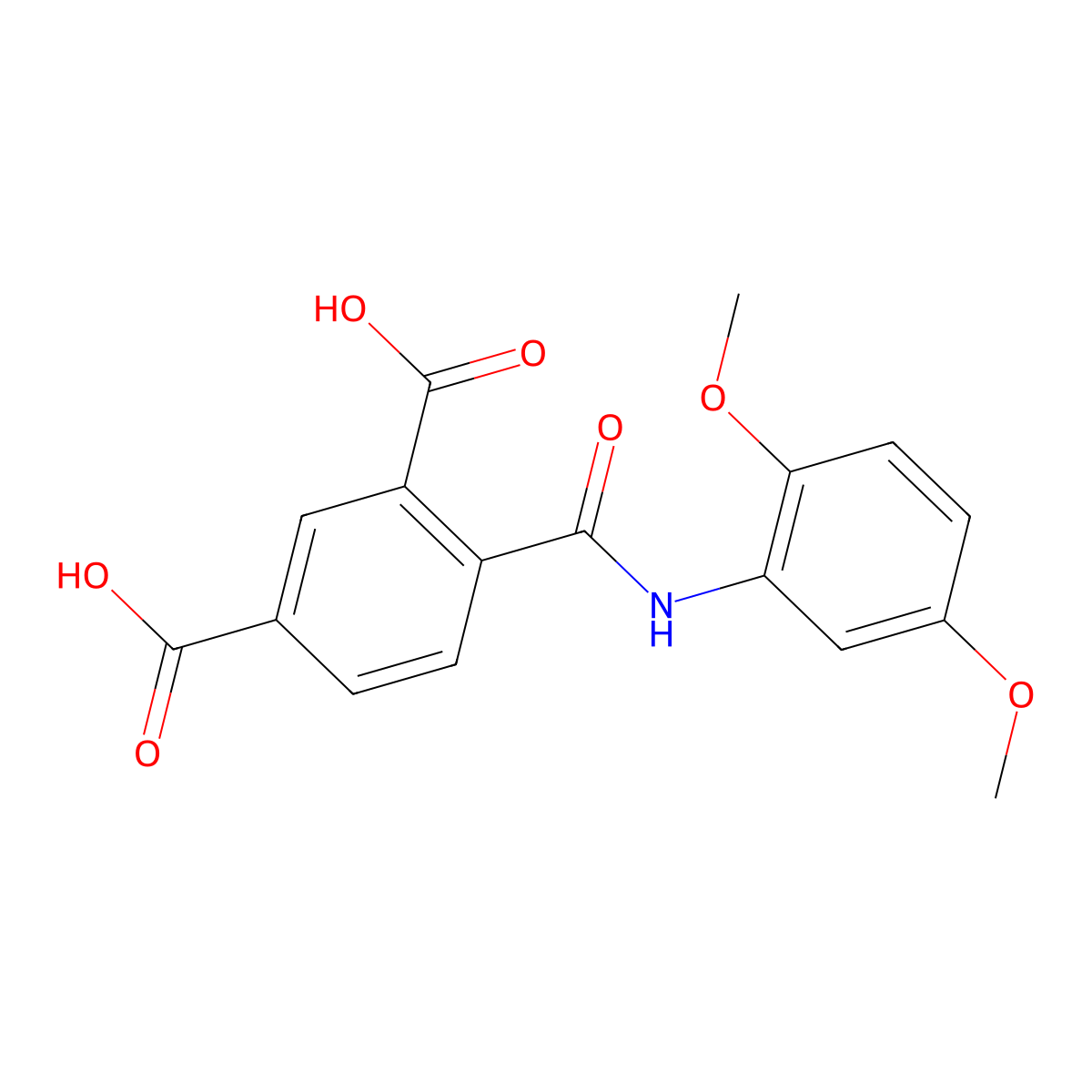 4-[(2,5-Dimethoxyanilino)carbonyl]isophthalic acid molecular structure, CAS 325472-34-2
