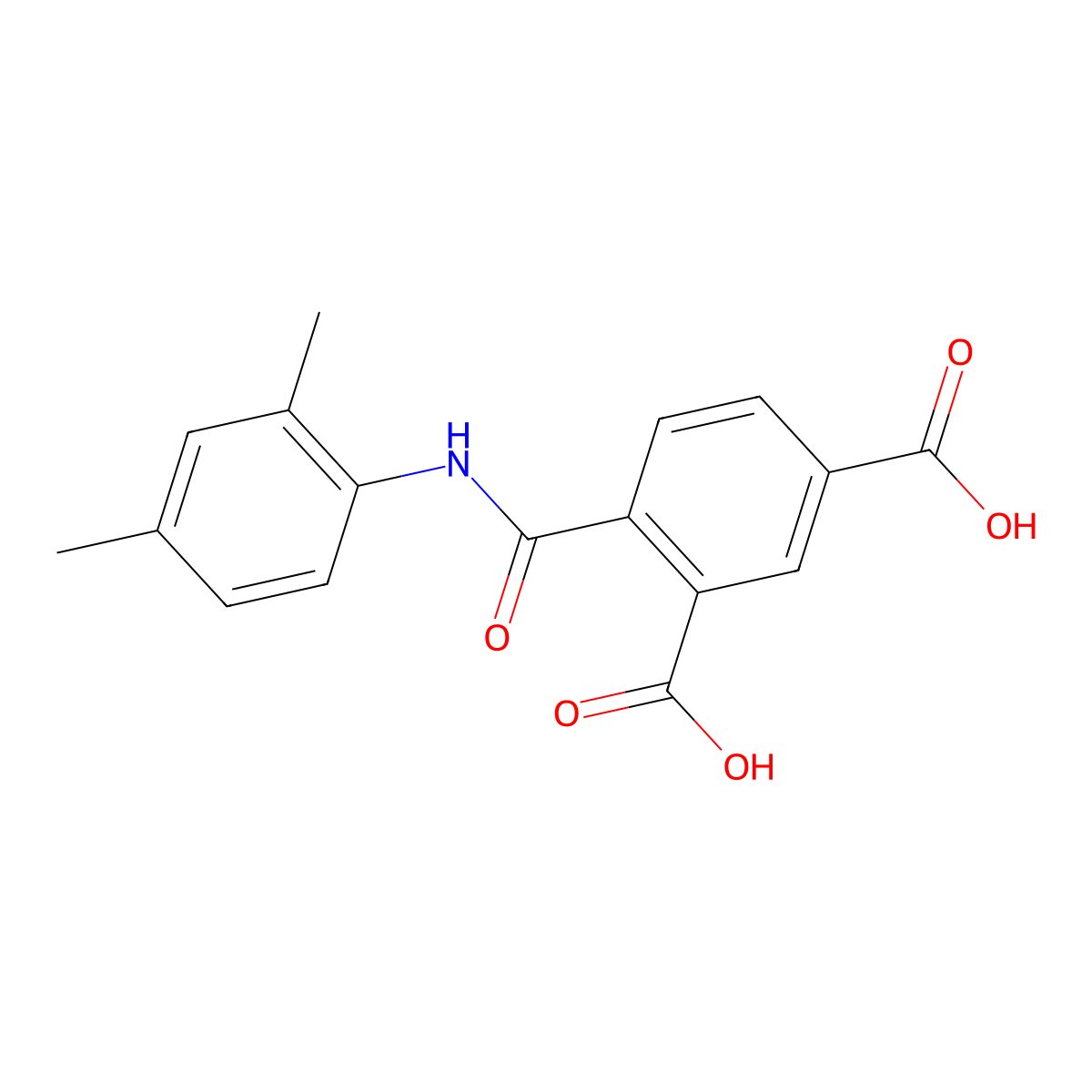 4-((2,4-Dimethylphenyl)carbamoyl)isophthalic acid molecular structure, CAS 325472-35-3
