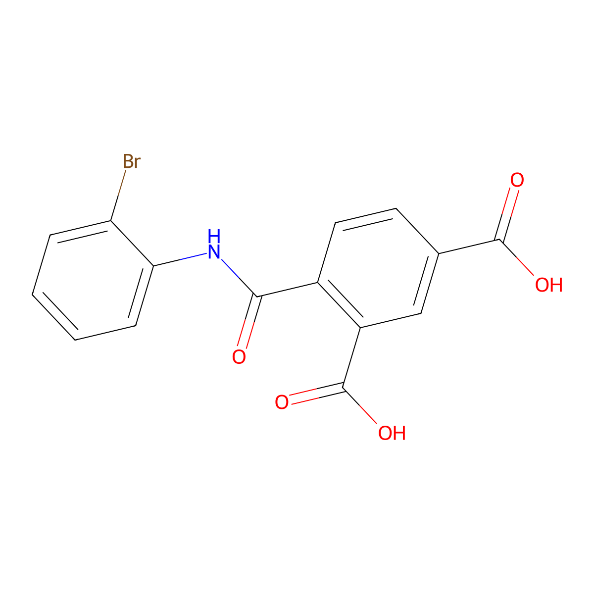 4-[N-(2-bromophenyl)carbamoyl]benzene-1,3-dicarboxylic acid molecular structure, CAS 325472-37-5