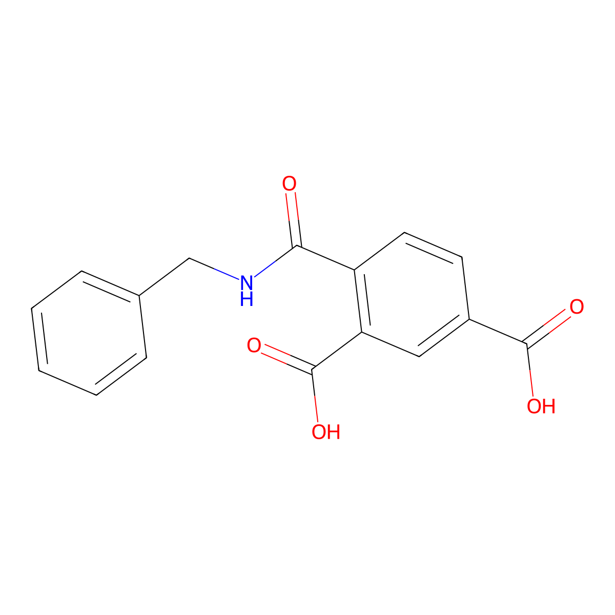 4-[N-benzylcarbamoyl]benzene-1,3-dicarboxylic acid molecular structure, CAS 325472-39-7