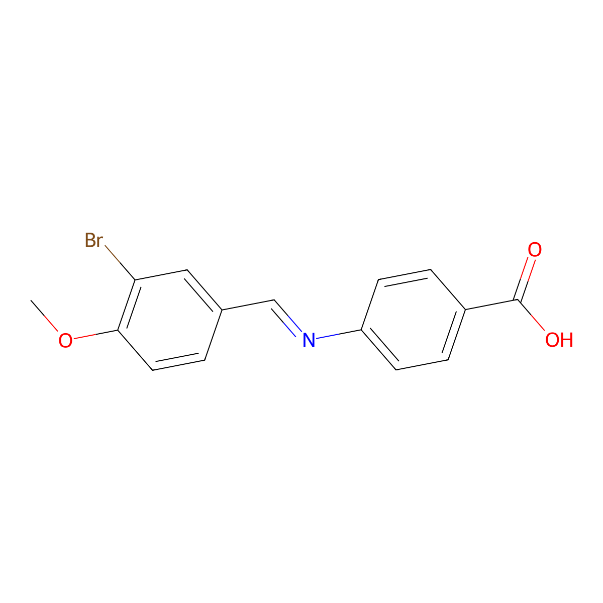 4-{[(3-Bromo-4-methoxyphenyl)methylidene]amino}benzoic acid molecular structure, CAS 325473-37-8