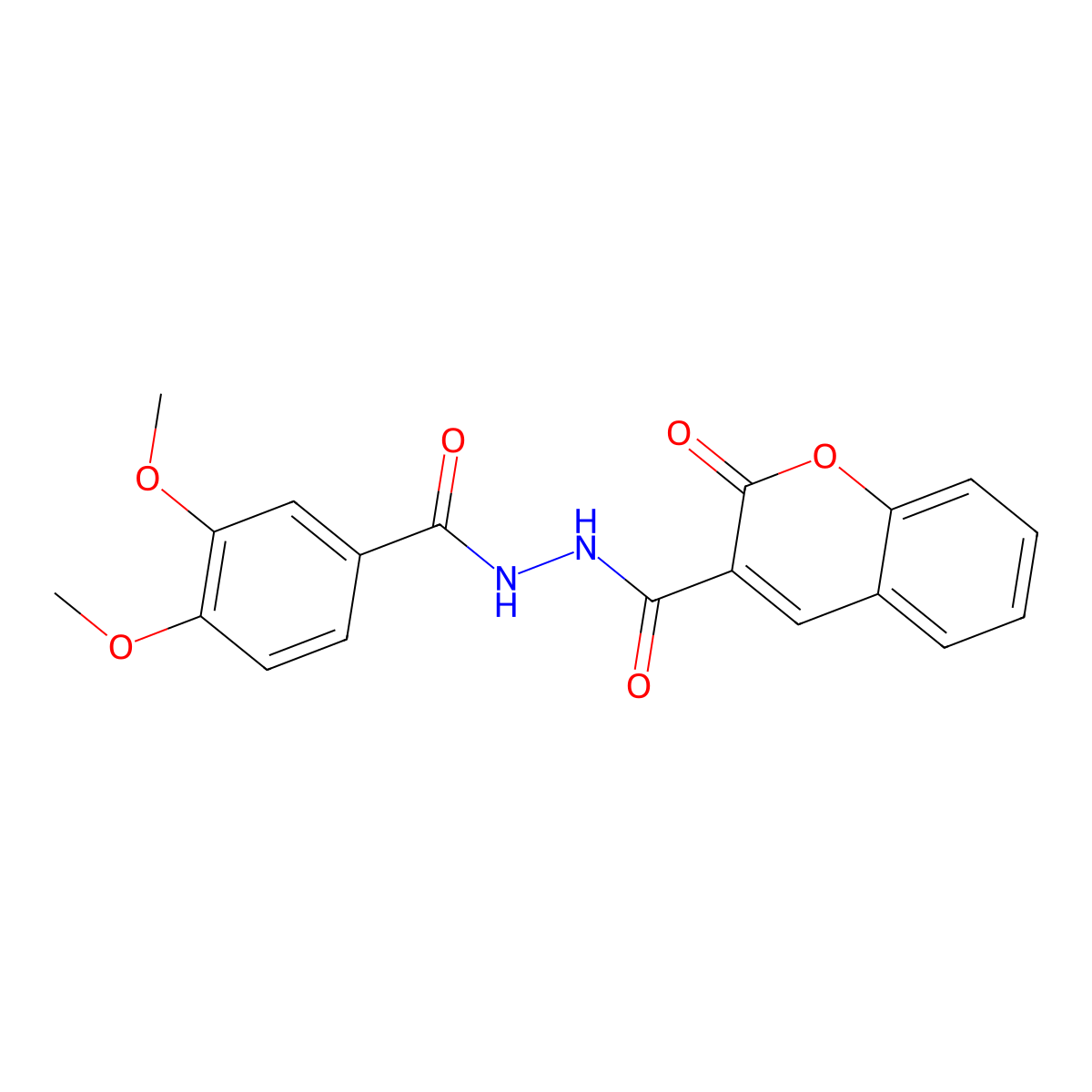 N'-(3,4-dimethoxybenzoyl)-2-oxochromene-3-carbohydrazide molecular structure, CAS 325473-49-2