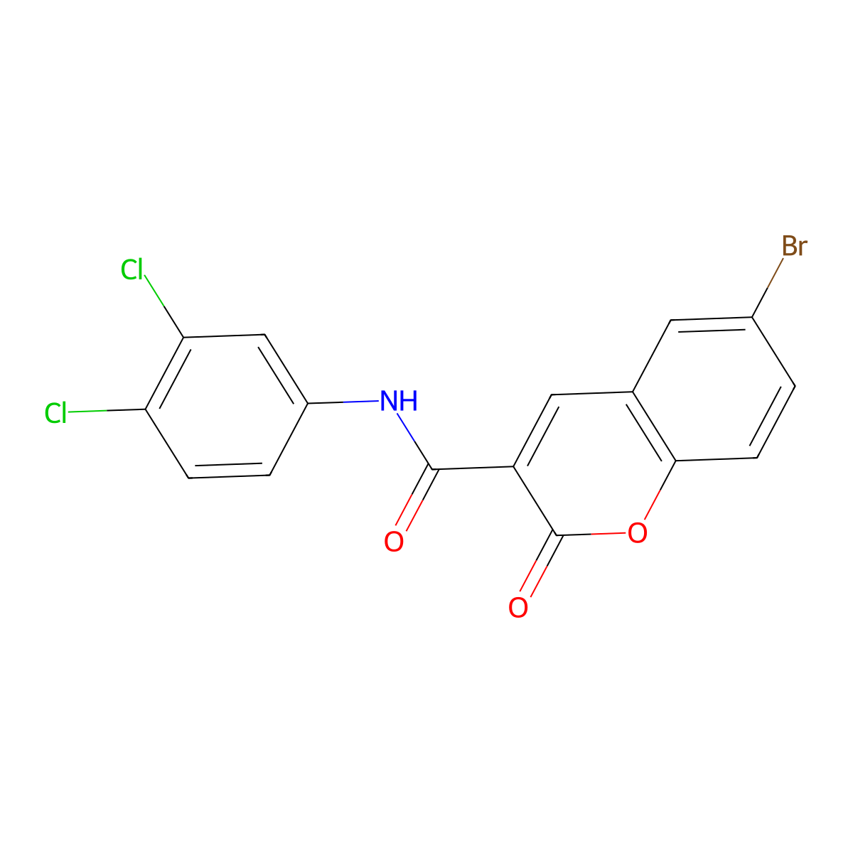 6-bromo-N-(3,4-dichlorophenyl)-2-oxochromene-3-carboxamide molecular structure, CAS 325473-67-4