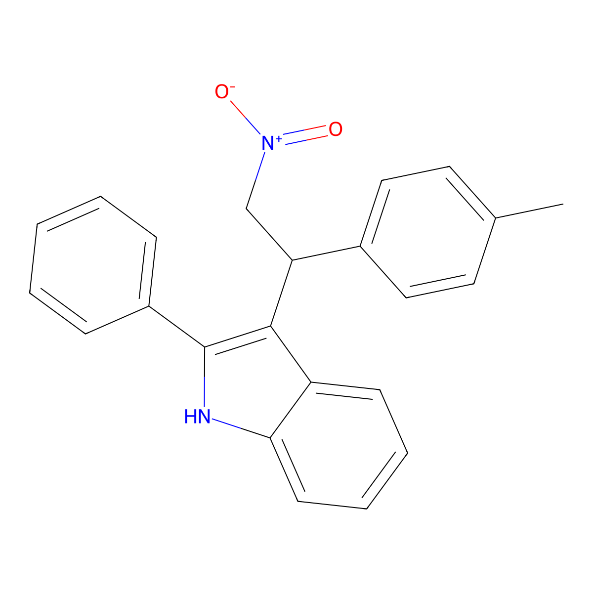 3-[1-(4-methylphenyl)-2-nitroethyl]-2-phenyl-1H-indole molecular structure, CAS 325474-00-8