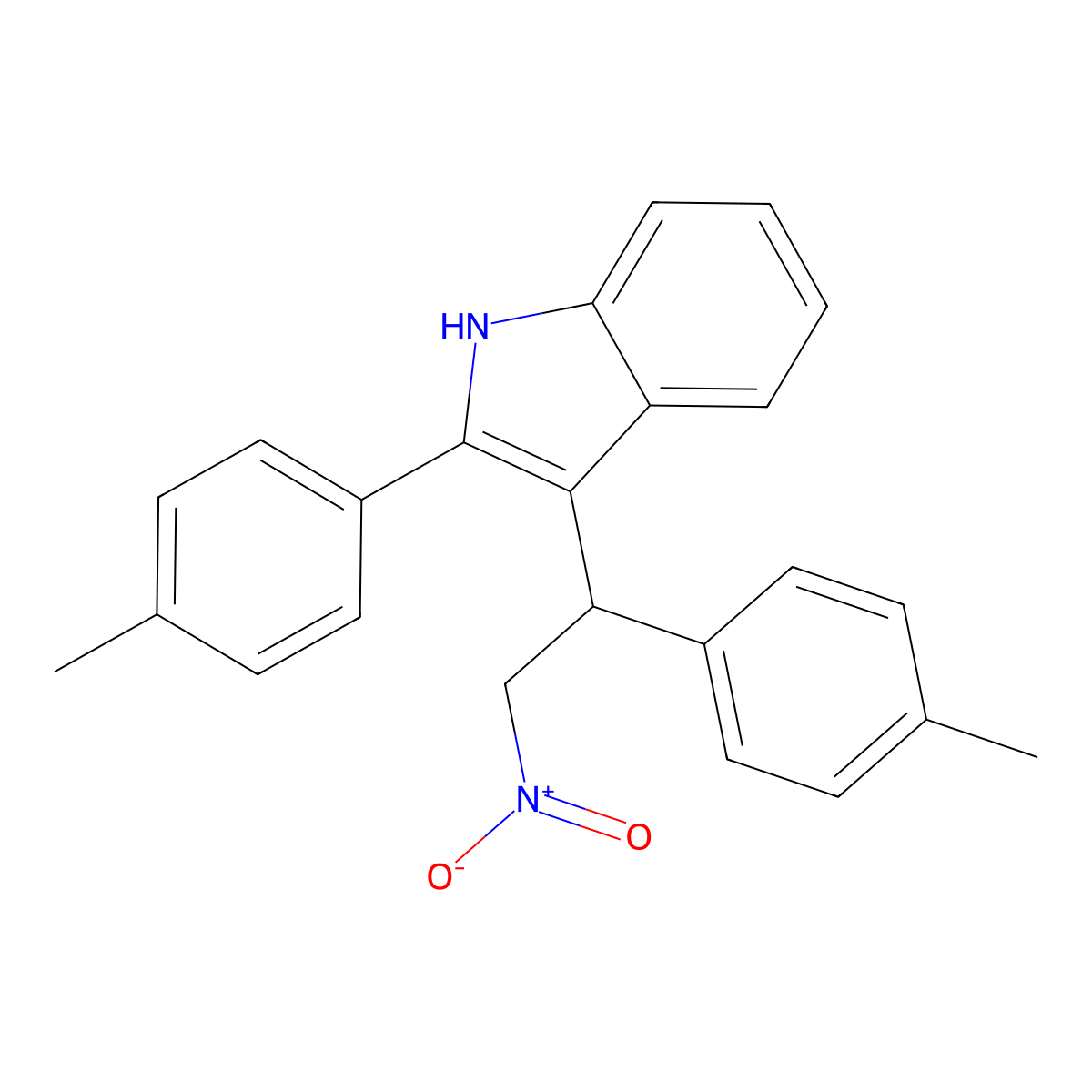 2-(4-methylphenyl)-3-[1-(4-methylphenyl)-2-nitroethyl]-1H-indole molecular structure, CAS 325474-01-9