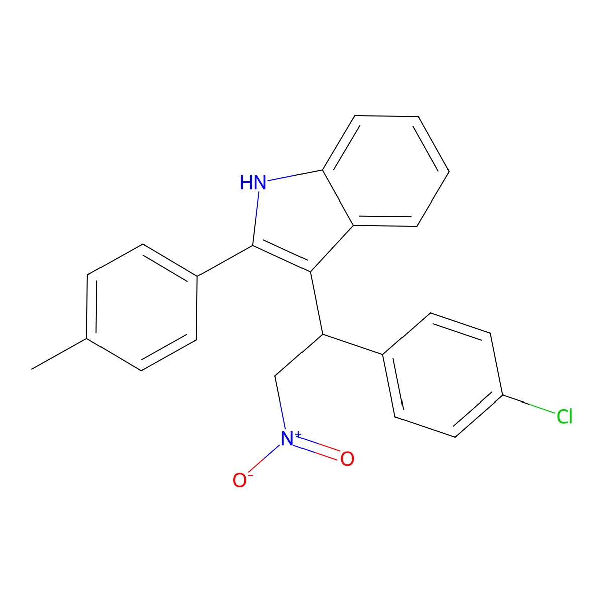 3-[1-(4-chlorophenyl)-2-nitroethyl]-2-(4-methylphenyl)-1H-indole molecular structure, CAS 325474-02-0