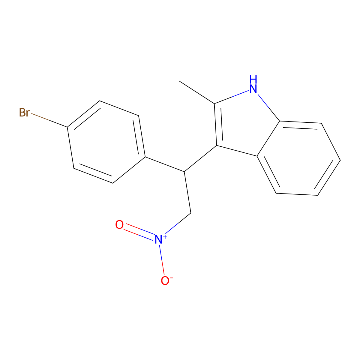 3-[1-(4-bromophenyl)-2-nitroethyl]-2-methyl-1H-indole molecular structure, CAS 325474-27-9