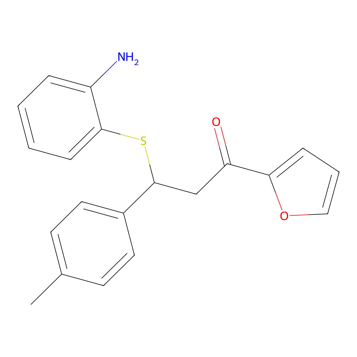 3-[(2-Aminophenyl)sulfanyl]-1-(furan-2-yl)-3-(4-methylphenyl)propan-1-one molecular structure, CAS 325474-44-0