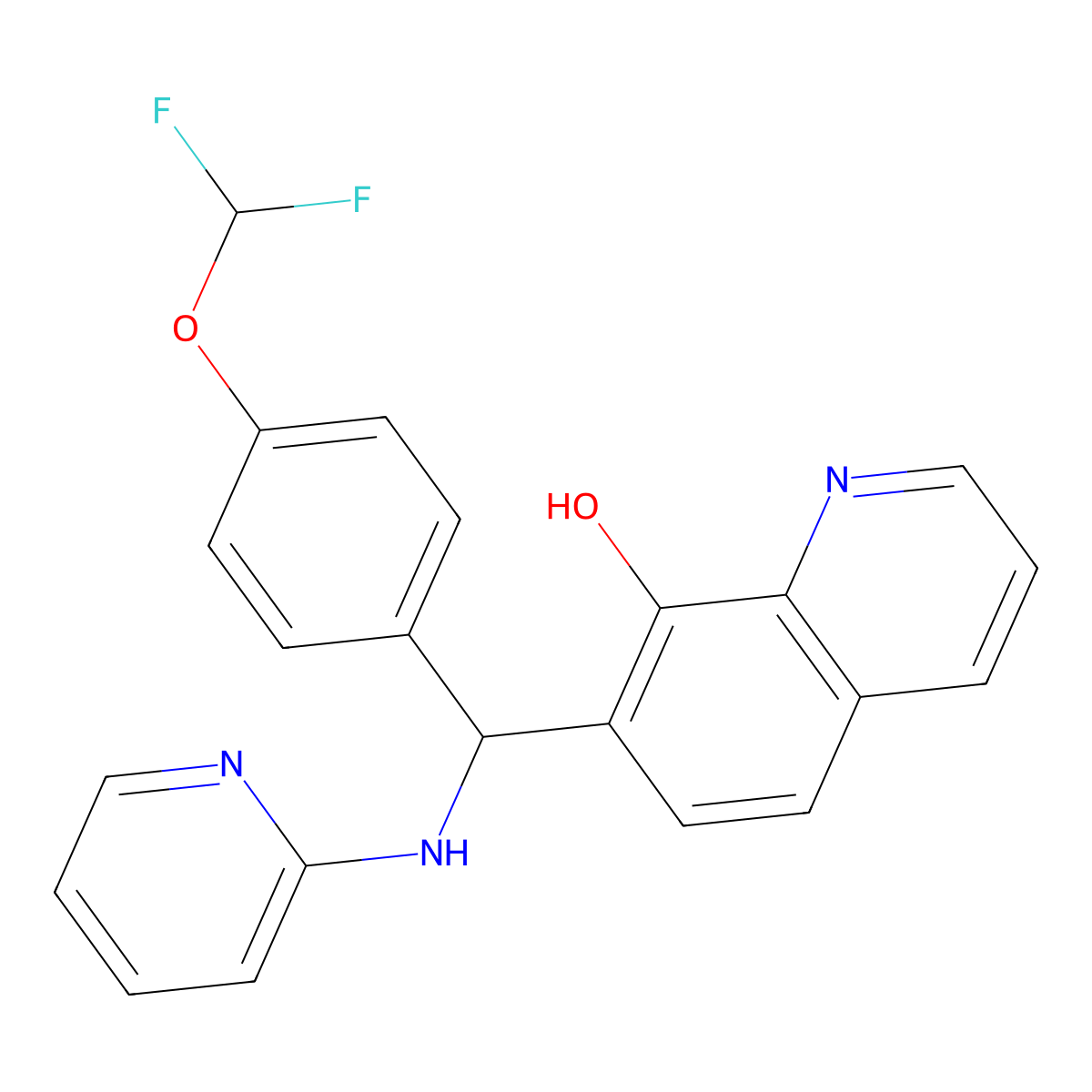 7-{[4-(Difluoromethoxy)phenyl](2-pyridylamino)methyl}quinolin-8-ol molecular structure, CAS 325474-51-9