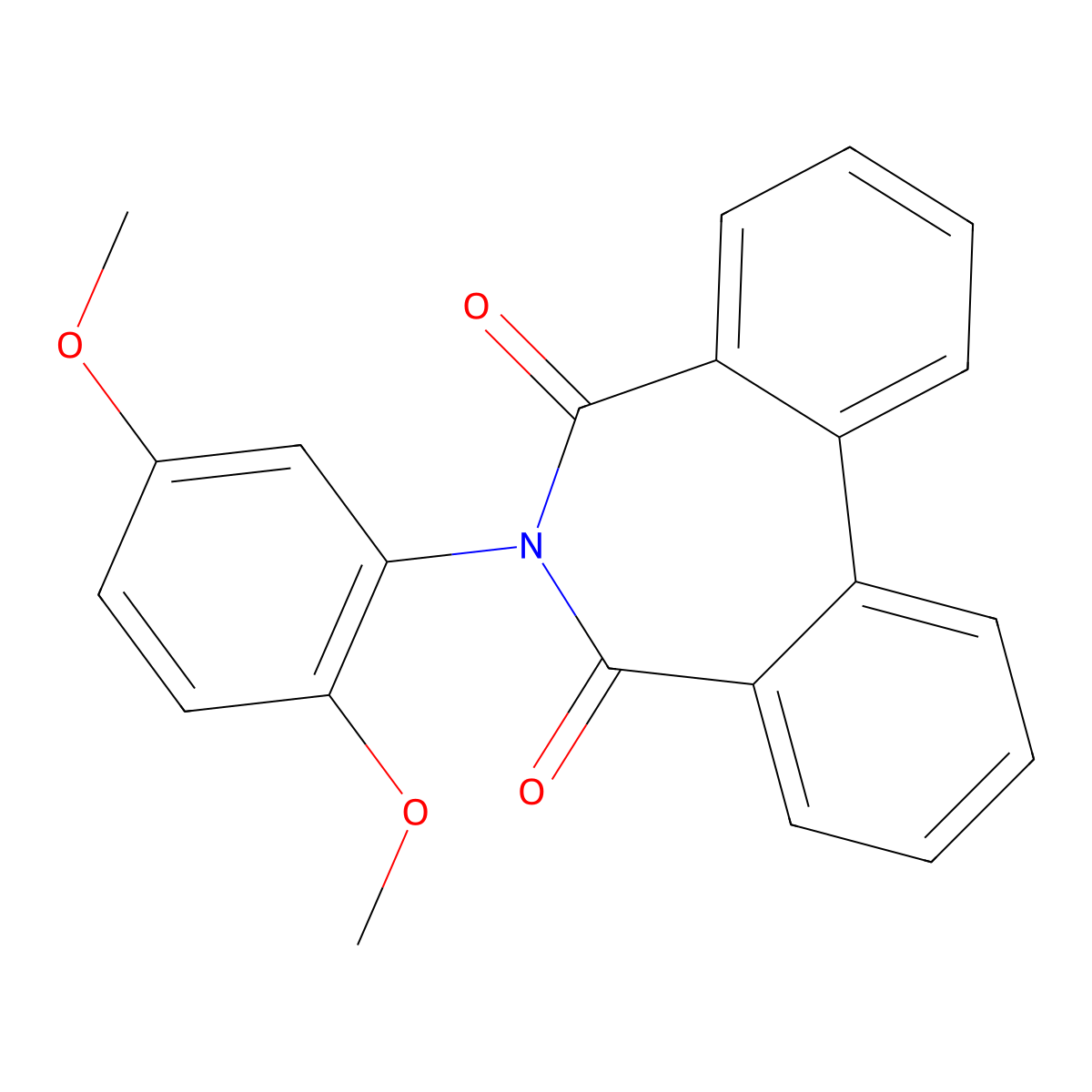 6-(2,5-Dimethoxyphenyl)benzo[d][2]benzazepine-5,7-dione molecular structure, CAS 325474-65-5