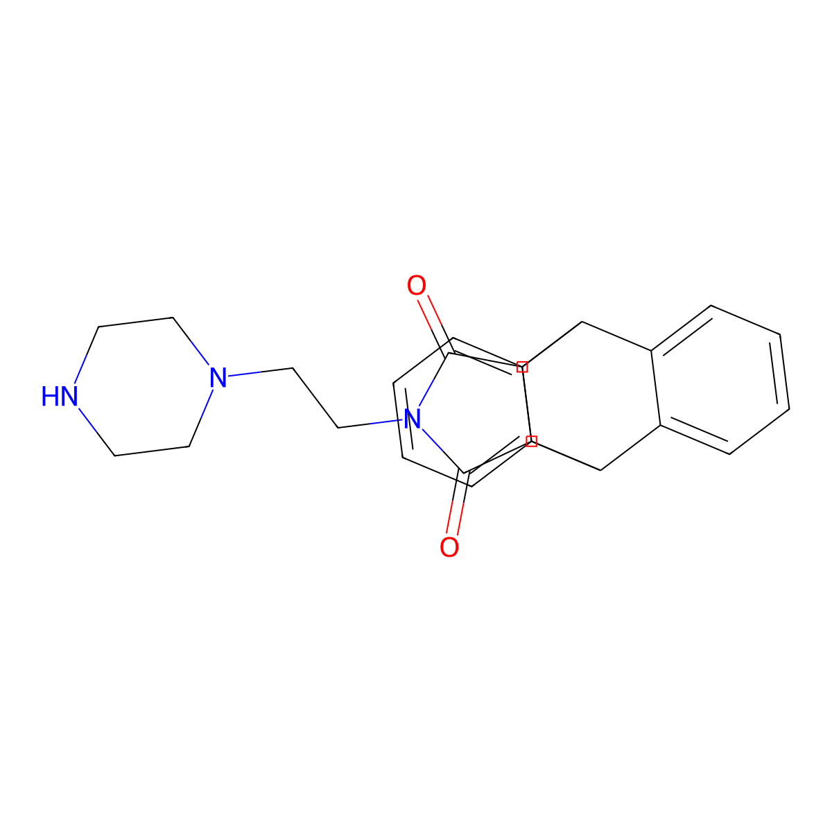 13-(2-(piperazin-1-yl)ethyl)-10,11-dihydro-9H-9,10-[3,4]epipyrroloanthracene-12,14(13H,15H)-dione molecular structure, CAS 325474-66-6
