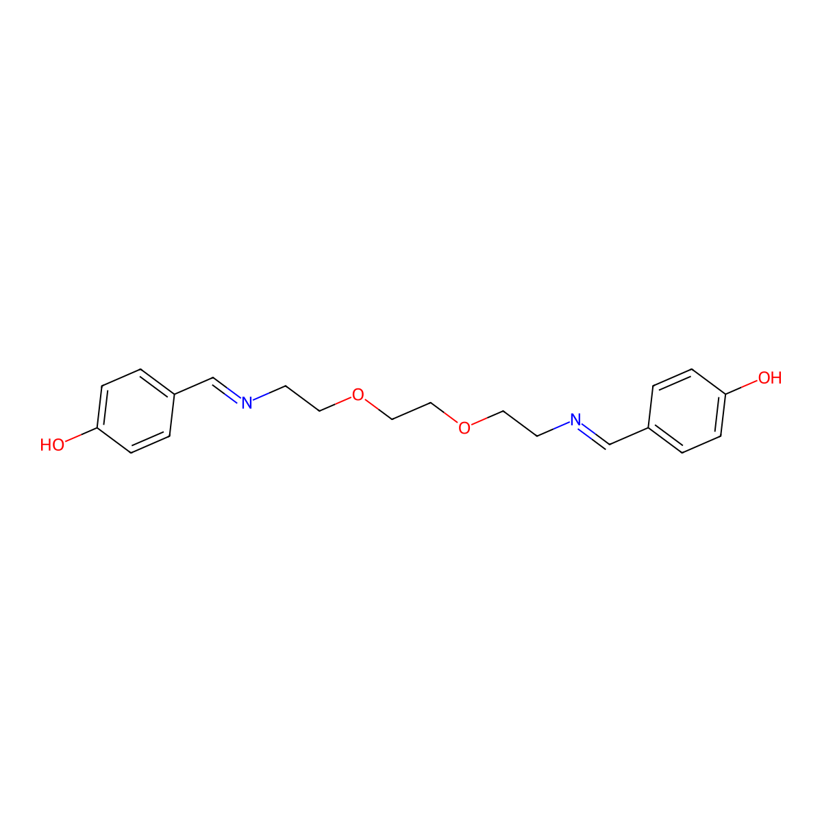 4,4'-((1Z,11Z)-5,8-dioxa-2,11-diazadodeca-1,11-diene-1,12-diyl)diphenol molecular structure, CAS 325474-81-5