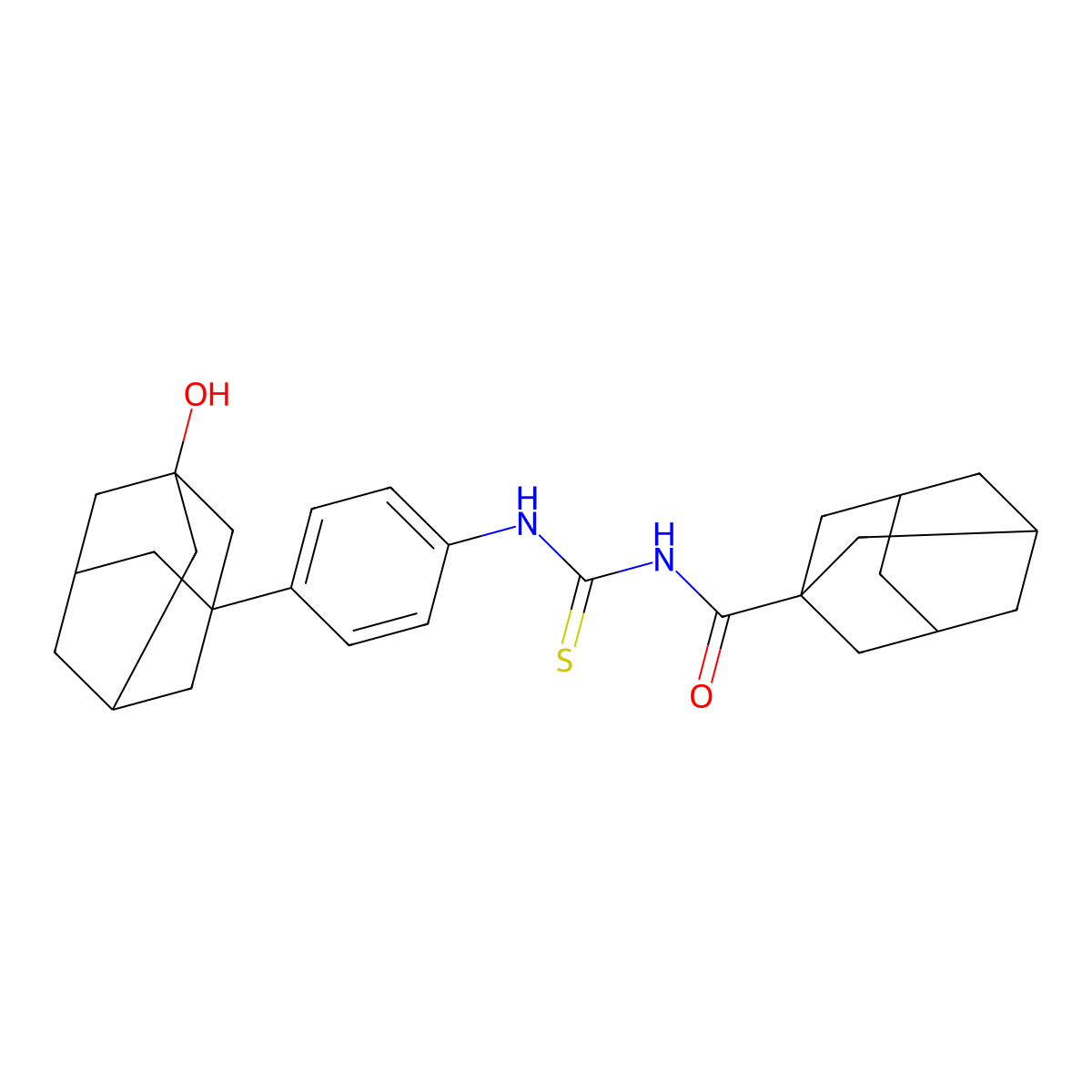 3-(Adamantane-1-carbonyl)-1-[4-(3-hydroxyadamantan-1-yl)phenyl]thiourea molecular structure, CAS 325475-25-0
