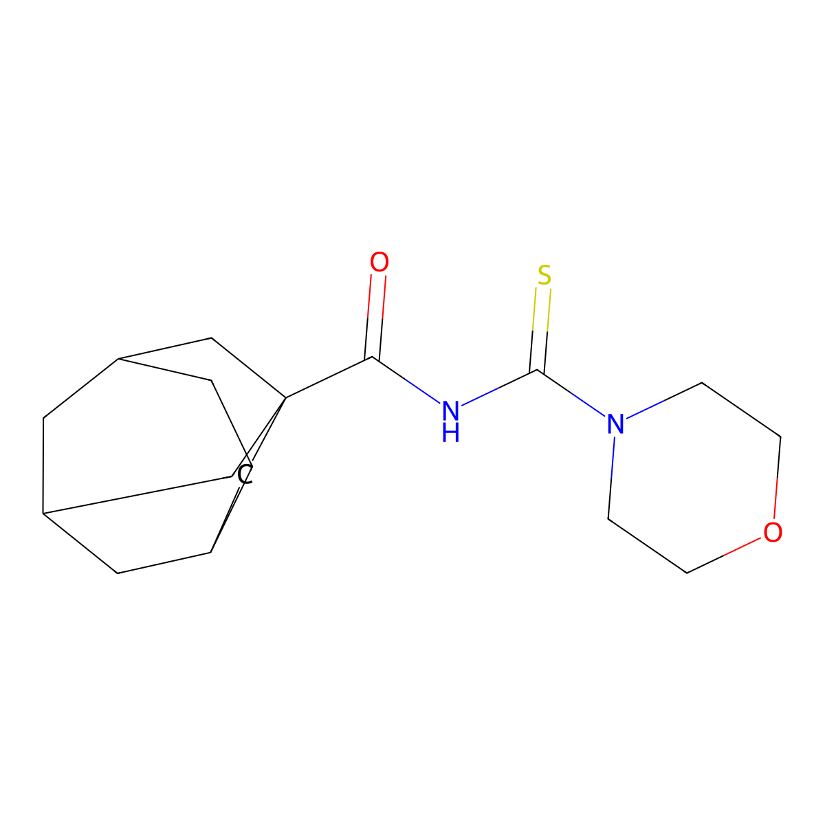 N-(morpholine-4-carbothioyl)tricyclo[4.3.1.1^{3,8}]undecane-1-carboxamide molecular structure, CAS 325475-64-7