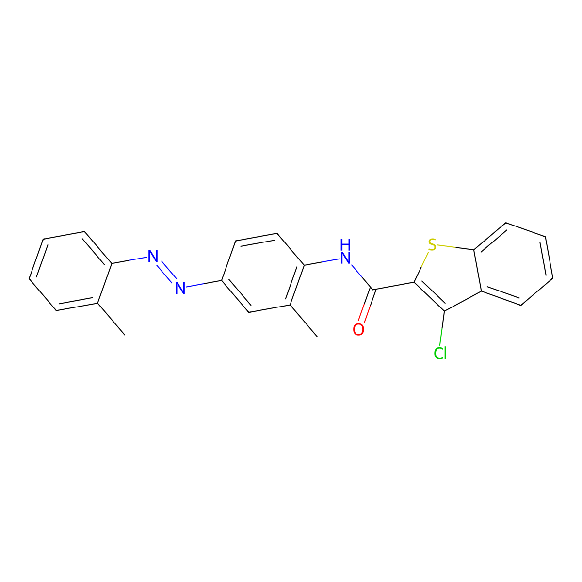3-chloro-N-[2-methyl-4-[(2-methylphenyl)diazenyl]phenyl]-1-benzothiophene-2-carboxamide molecular structure, CAS 325479-59-2