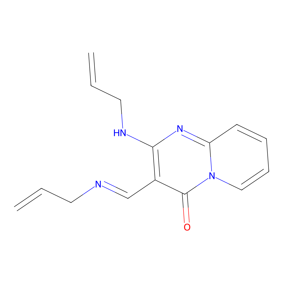 (E)-2-(allylamino)-3-((allylimino)methyl)-4H-pyrido[1,2-a]pyrimidin-4-one molecular structure, CAS 325479-81-0