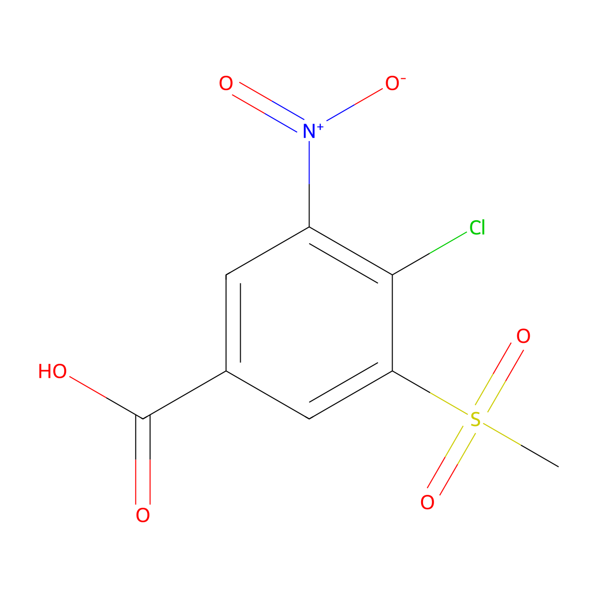 3-Methylsulfonyl-4-chloro-5-nitrobenzoic acid molecular structure, CAS 32548-10-0