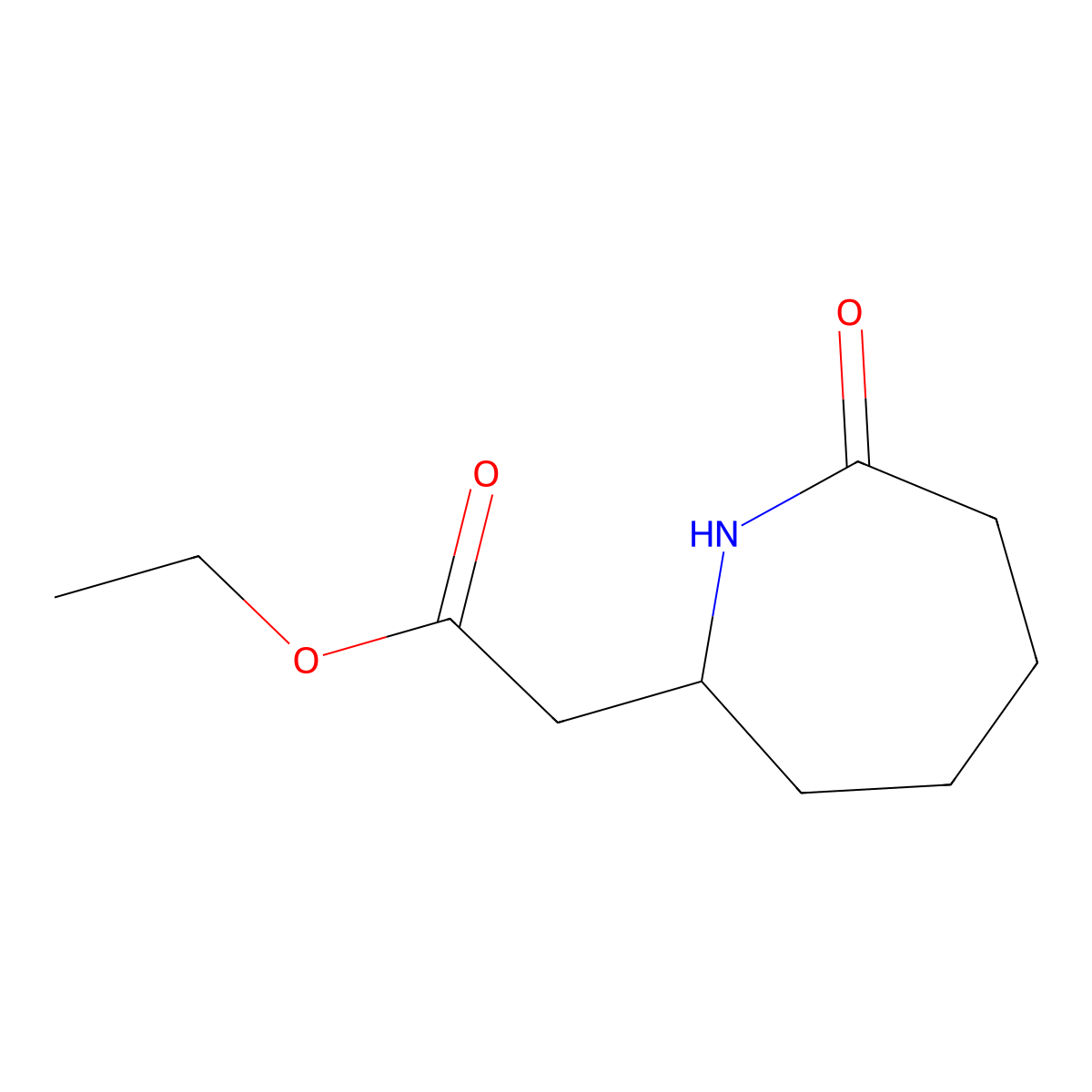 Ethyl 2-(7-oxoazepan-2-YL)acetate molecular structure, CAS 32548-60-0